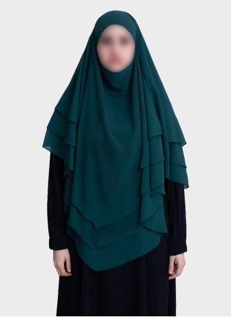 Dreilagiger Chiffon Khimar mit elegantem Fall | Hoor Al Ayn