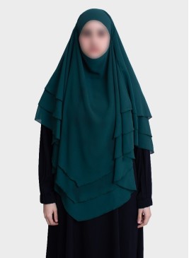 Dreilagiger Chiffon Khimar mit elegantem Fall | Hoor Al Ayn