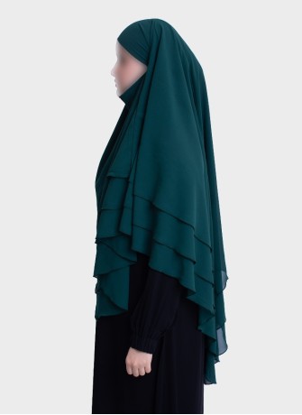 Dreilagiger Chiffon Khimar mit elegantem Fall | Hoor Al Ayn