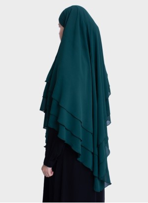 Dreilagiger Chiffon Khimar mit elegantem Fall | Hoor Al Ayn