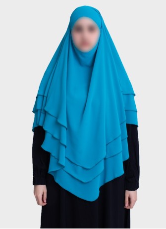 Dreilagiger Chiffon Khimar mit elegantem Fall | Hoor Al Ayn