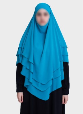 Dreilagiger Chiffon Khimar mit elegantem Fall | Hoor Al Ayn