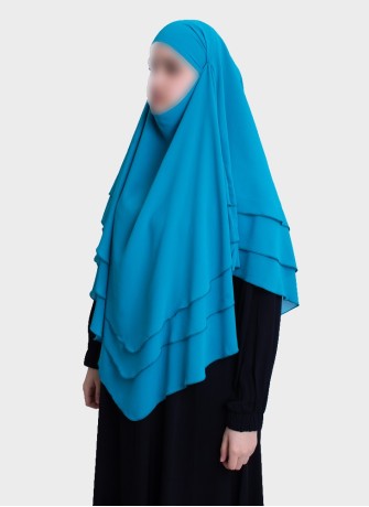 Dreilagiger Chiffon Khimar mit elegantem Fall | Hoor Al Ayn