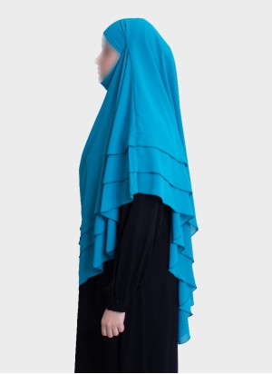 Dreilagiger Chiffon Khimar mit elegantem Fall | Hoor Al Ayn