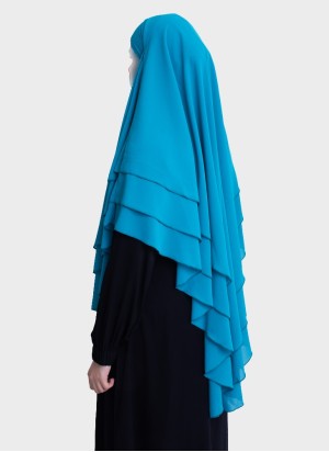 Dreilagiger Chiffon Khimar mit elegantem Fall | Hoor Al Ayn