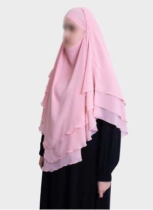 Dreilagiger Chiffon Khimar mit elegantem Fall | Hoor Al Ayn