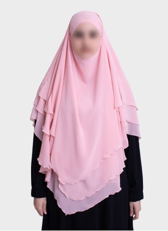 Dreilagiger Chiffon Khimar mit elegantem Fall | Hoor Al Ayn