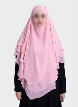 Dreilagiger Chiffon Khimar mit elegantem Fall | Hoor Al Ayn