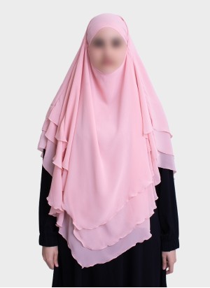 Dreilagiger Chiffon Khimar mit elegantem Fall | Hoor Al Ayn