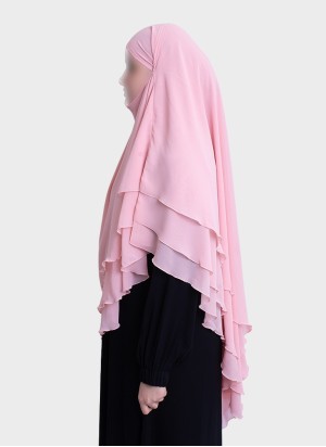 Dreilagiger Chiffon Khimar mit elegantem Fall | Hoor Al Ayn