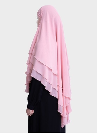 Dreilagiger Chiffon Khimar mit elegantem Fall | Hoor Al Ayn