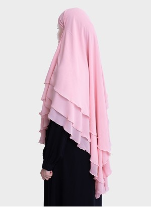 Dreilagiger Chiffon Khimar mit elegantem Fall | Hoor Al Ayn