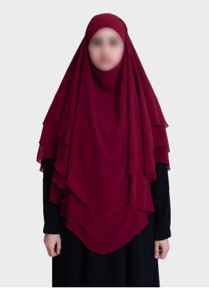 Dreilagiger Chiffon Khimar mit elegantem Fall | Hoor Al Ayn