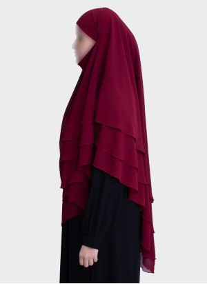 Dreilagiger Chiffon Khimar mit elegantem Fall | Hoor Al Ayn