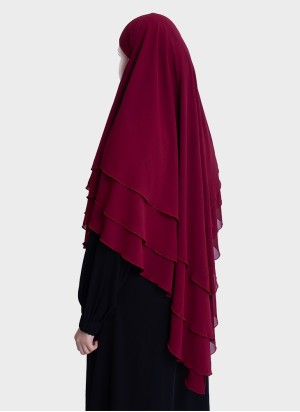 Dreilagiger Chiffon Khimar mit elegantem Fall | Hoor Al Ayn