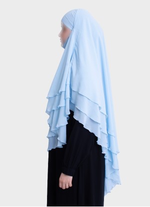 Dreilagiger Chiffon Khimar mit elegantem Fall | Hoor Al Ayn