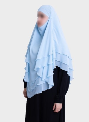 Dreilagiger Chiffon Khimar mit elegantem Fall | Hoor Al Ayn