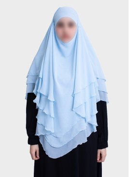 Dreilagiger Chiffon Khimar mit elegantem Fall | Hoor Al Ayn