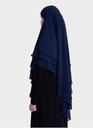 Dreilagiger Chiffon Khimar mit elegantem Fall | Hoor Al Ayn