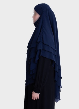 Dreilagiger Chiffon Khimar mit elegantem Fall | Hoor Al Ayn