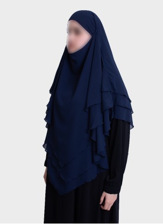 Dreilagiger Chiffon Khimar mit elegantem Fall | Hoor Al Ayn