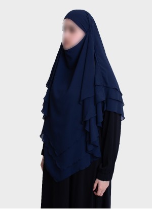 Dreilagiger Chiffon Khimar mit elegantem Fall | Hoor Al Ayn
