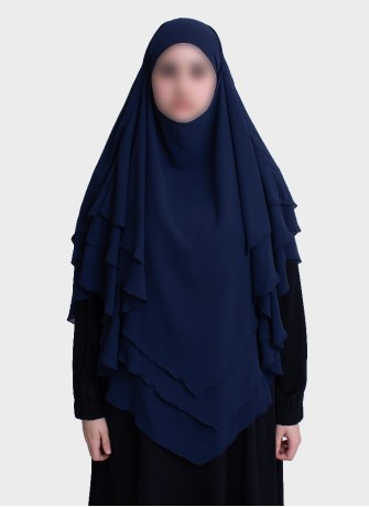 Dreilagiger Chiffon Khimar mit elegantem Fall | Hoor Al Ayn