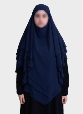 Dreilagiger Chiffon Khimar mit elegantem Fall | Hoor Al Ayn