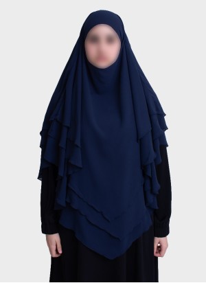 Dreilagiger Chiffon Khimar mit elegantem Fall | Hoor Al Ayn