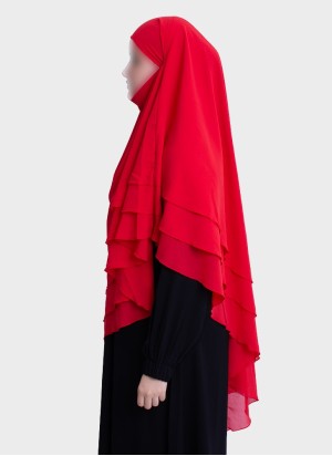 Dreilagiger Chiffon Khimar mit elegantem Fall | Hoor Al Ayn