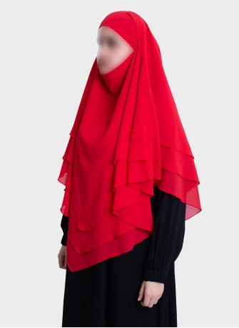 Dreilagiger Chiffon Khimar mit elegantem Fall | Hoor Al Ayn