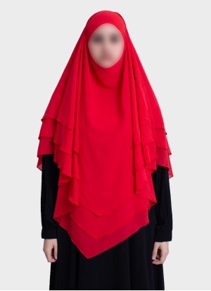 Dreilagiger Chiffon Khimar mit elegantem Fall | Hoor Al Ayn
