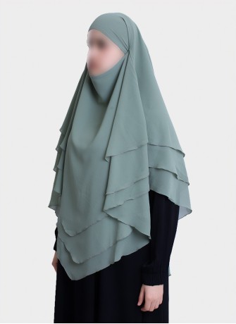 Dreilagiger Chiffon Khimar mit elegantem Fall | Hoor Al Ayn
