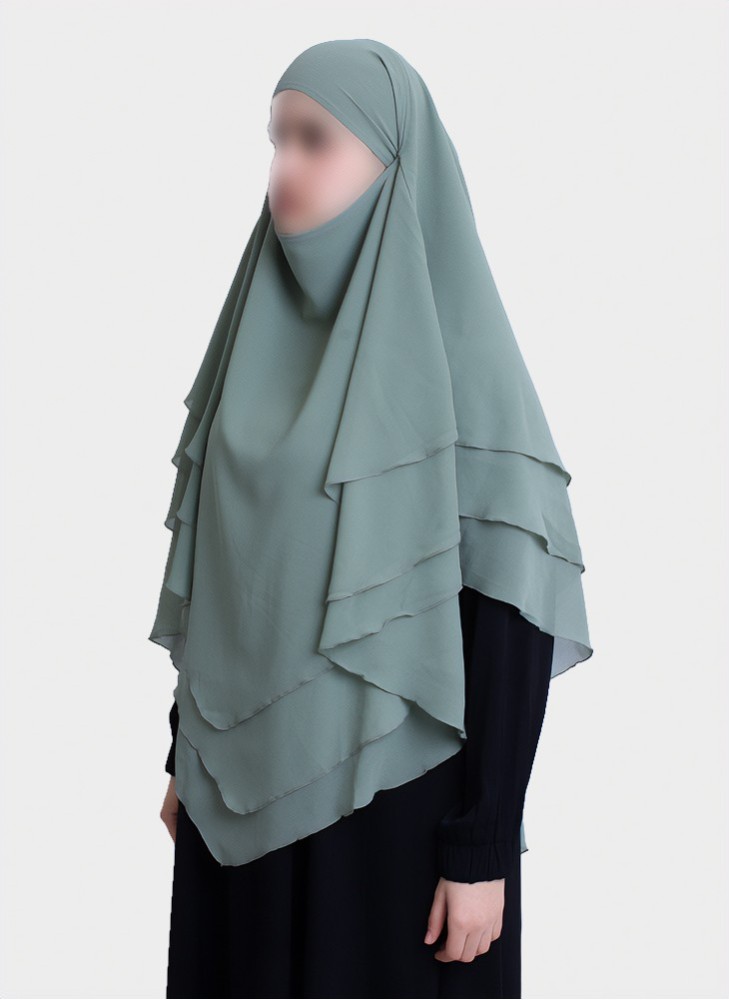 Dreilagiger Chiffon Khimar mit elegantem Fall | Hoor Al Ayn