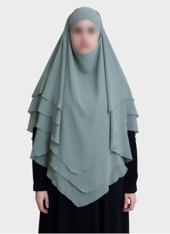 Dreilagiger Chiffon Khimar mit elegantem Fall | Hoor Al Ayn