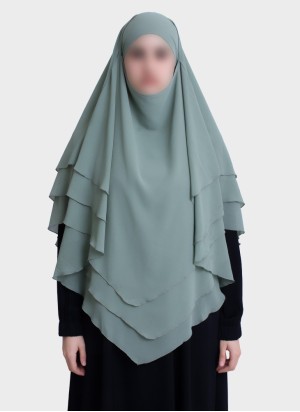 Dreilagiger Chiffon Khimar mit elegantem Fall | Hoor Al Ayn