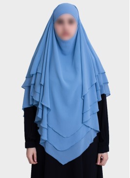 Dreilagiger Chiffon Khimar mit elegantem Fall | Hoor Al Ayn