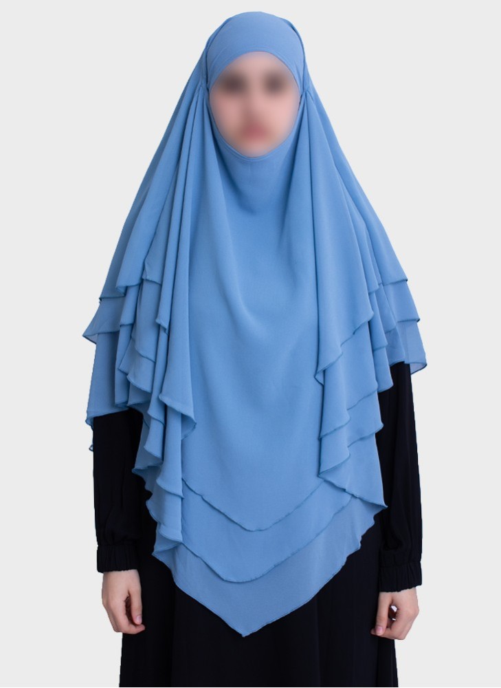 Dreilagiger Chiffon Khimar mit elegantem Fall | Hoor Al Ayn