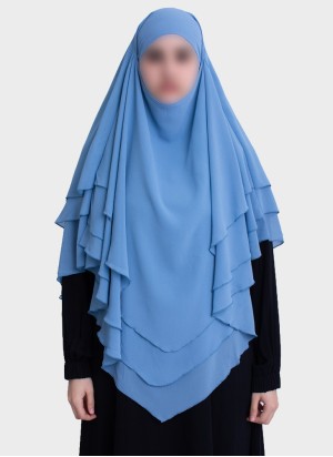 Dreilagiger Chiffon Khimar mit elegantem Fall | Hoor Al Ayn