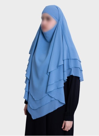 Dreilagiger Chiffon Khimar mit elegantem Fall | Hoor Al Ayn