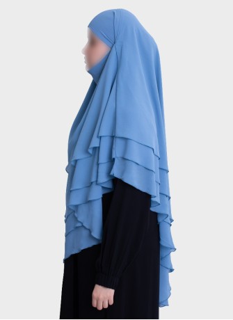 Dreilagiger Chiffon Khimar mit elegantem Fall | Hoor Al Ayn
