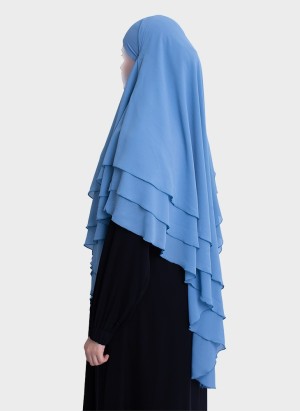 Dreilagiger Chiffon Khimar mit elegantem Fall | Hoor Al Ayn