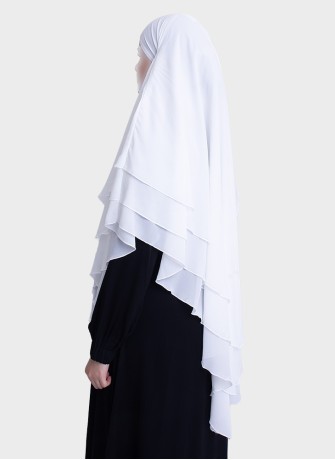 Dreilagiger Chiffon Khimar mit elegantem Fall | Hoor Al Ayn