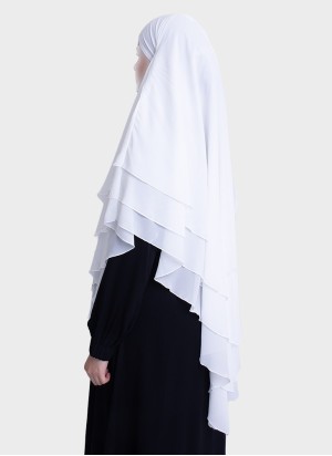 Dreilagiger Chiffon Khimar mit elegantem Fall | Hoor Al Ayn