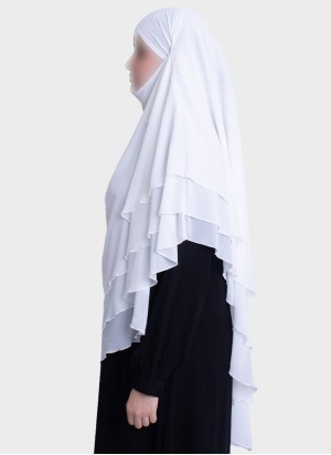 Dreilagiger Chiffon Khimar mit elegantem Fall | Hoor Al Ayn