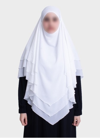 Dreilagiger Chiffon Khimar mit elegantem Fall | Hoor Al Ayn