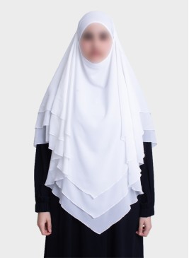 Dreilagiger Chiffon Khimar mit elegantem Fall | Hoor Al Ayn