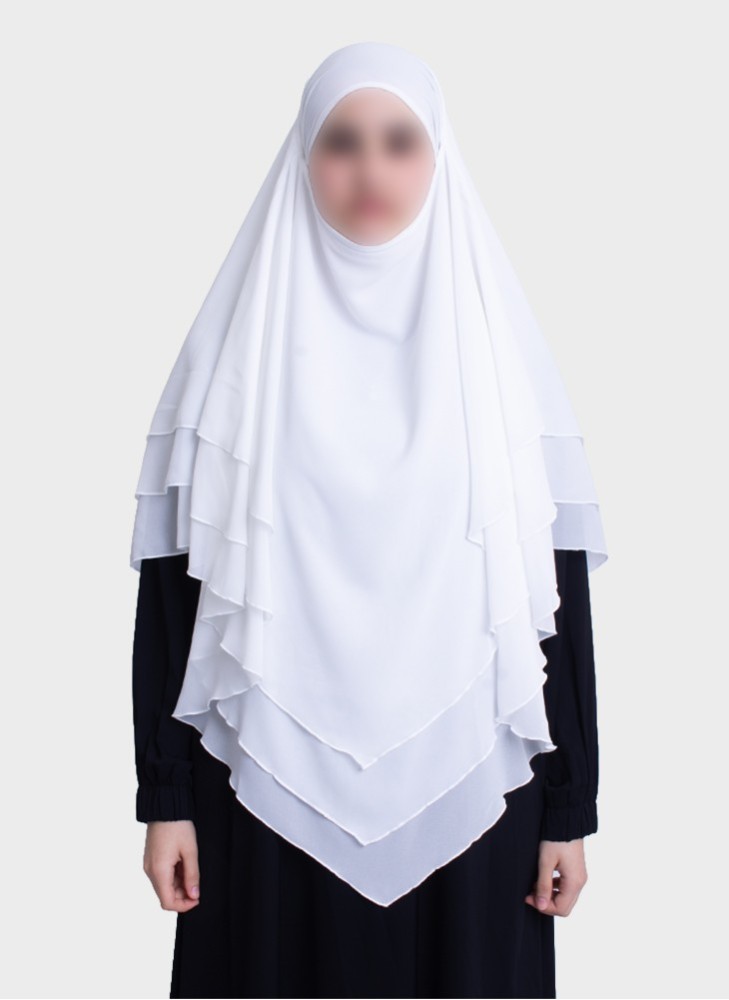 Dreilagiger Chiffon Khimar mit elegantem Fall | Hoor Al Ayn