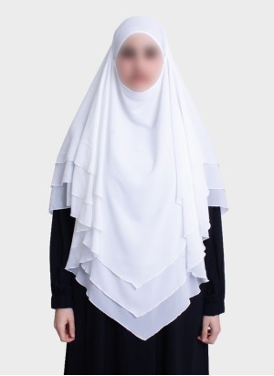 Dreilagiger Chiffon Khimar mit elegantem Fall | Hoor Al Ayn