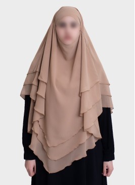 Dreilagiger Chiffon Khimar mit elegantem Fall | Hoor Al Ayn